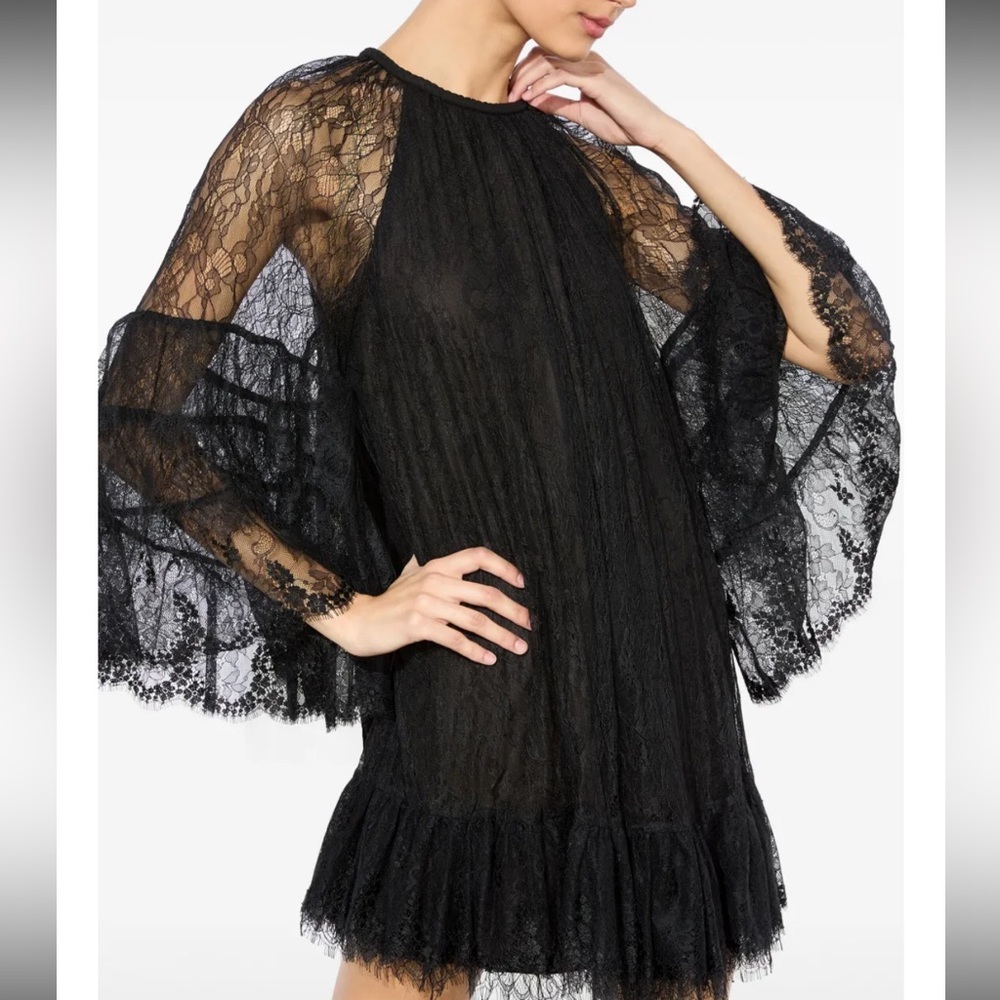 ALICE + OLIVIA - DELIA RUFFLED TUNIC DRESS